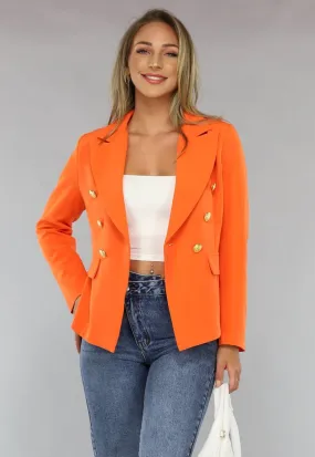Beige Blazer Puff-Schultern