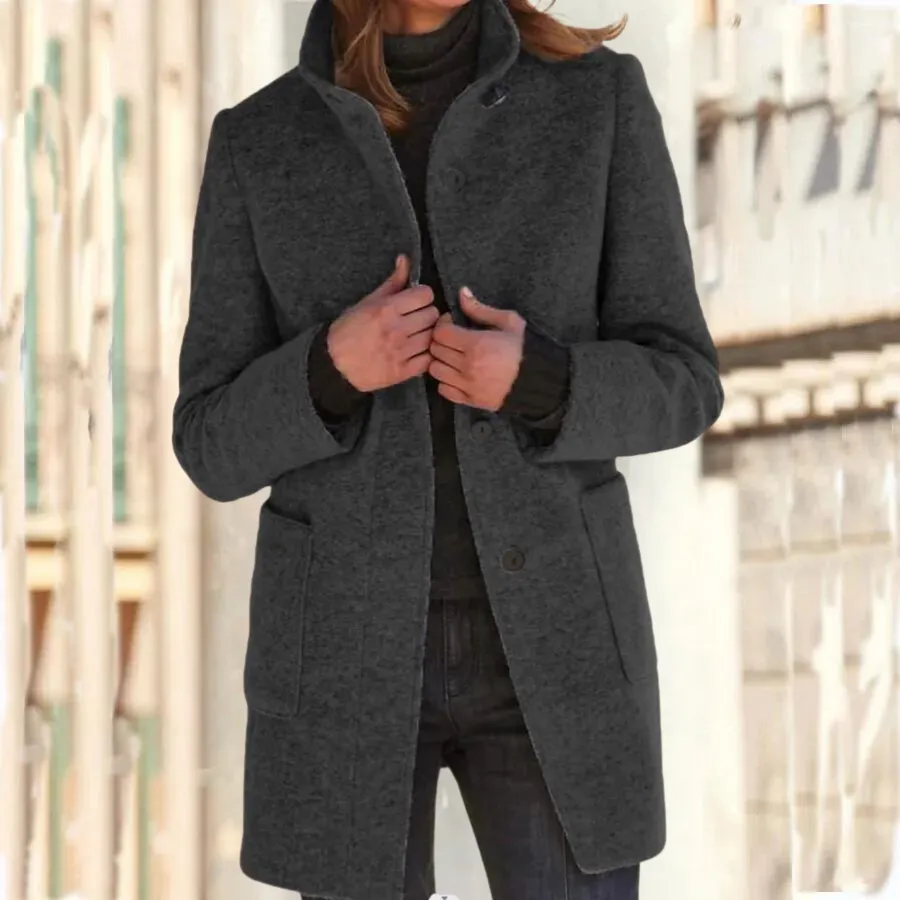 Heidi-Mode | Eleganter Stehkragenmantel für Frauen