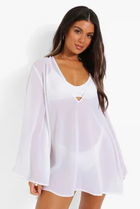 Oversize-Strandkleid mit ausgestellten Ärmeln
