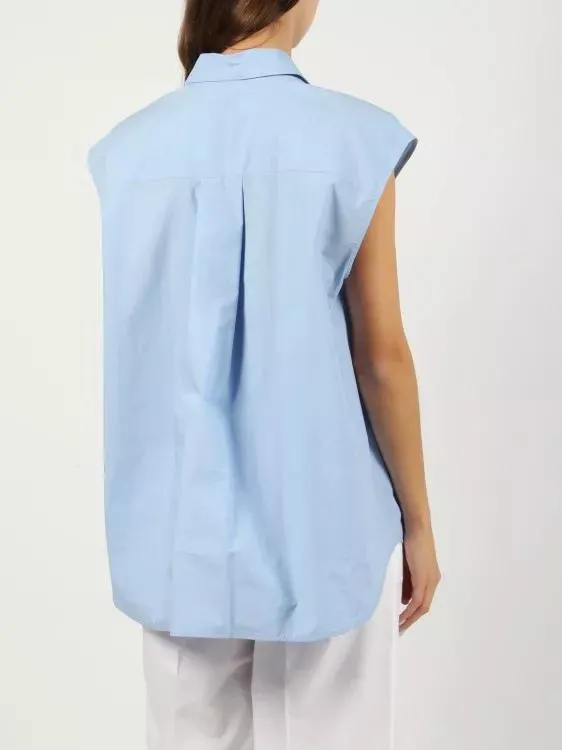   P.A.R.O.S.H.  Canyox Lace Embroidery Shirt Blue
