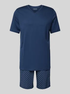 Schiesser Pyjama mit geripptem V-Ausschnitt (marine) online kaufen