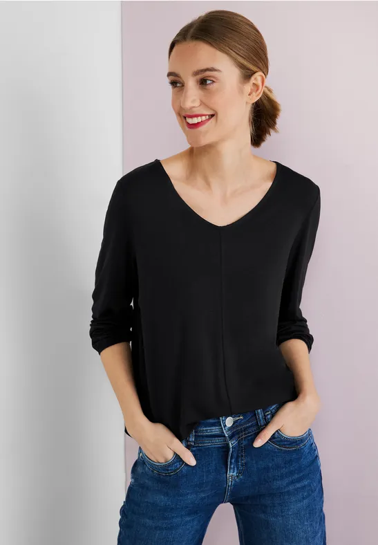 Street One Shirt mit Gummizug im Saum 
